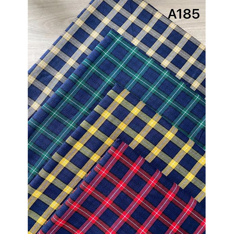 Yunfantex High Quality Check Plaid Fabric for Shirts Blouses Uniform Woven Fabric