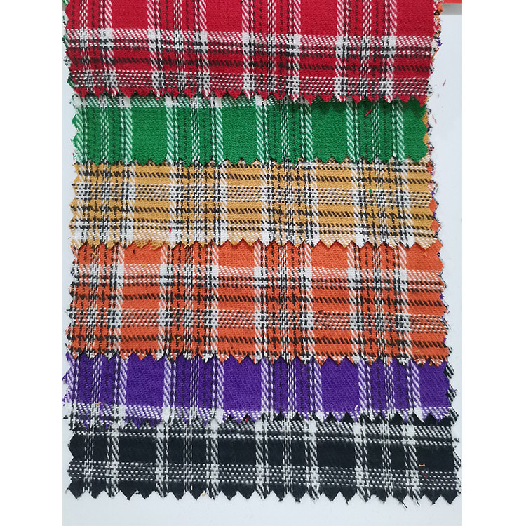 Yunfantex 100% Cotton Shirting Fabric Woven Fabric Dyed Poly Plaid Flannel Fabric for Shirt