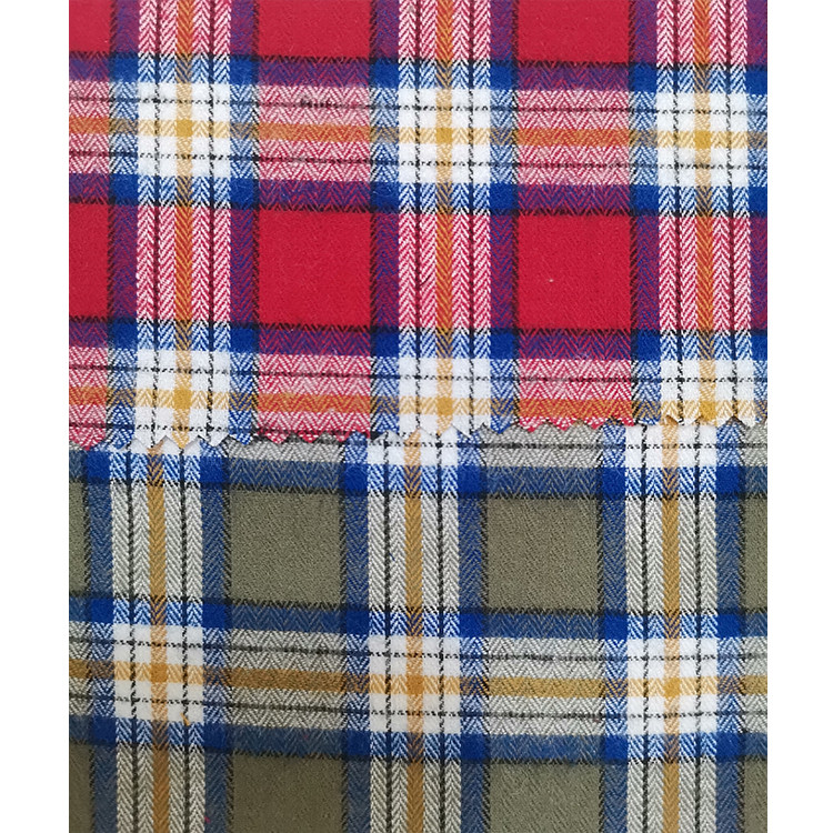 Yunfantex Wholesale Plaid Shirting Fabric Check Yarn Dyed Woven Flannel Fabric
