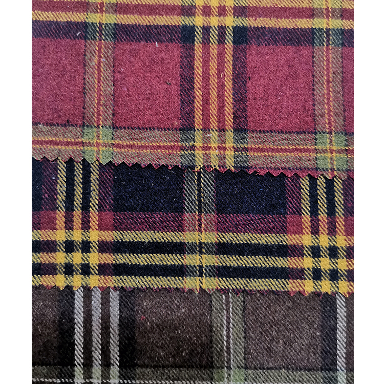Yunfantex Wholesale Plaid Shirting Fabric Check Yarn Dyed Woven Flannel Fabric