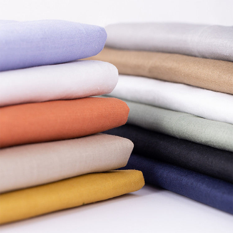 Yunfantex High Quality Cheap Linen Solid Color Yarn Dyed  Woven Plain Fabric for Shirt