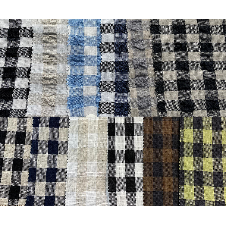Yunfantex Wholesale Linen Check Yarn Dyed Gingham Fabric for Shirt Dress