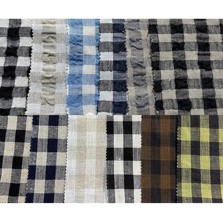 5.jpg Yunfantex Wholesale Linen Check Yarn Dyed Gingham Fabric for Shirt Dress