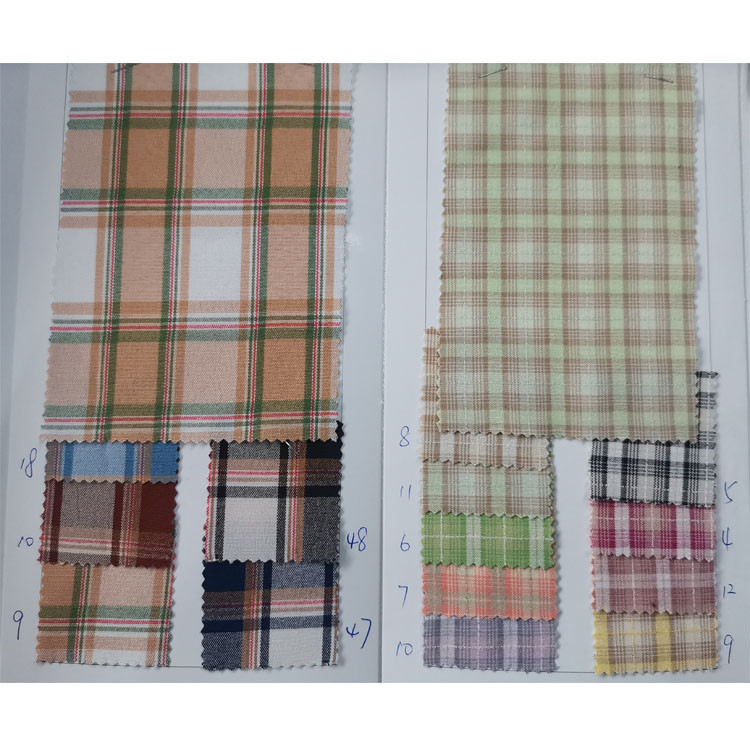 Yunfantex High Quality Yarn Dyed Check Jackets Pants Fabrics Cotton Spandex Shirt Fabric
