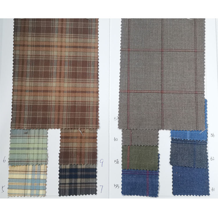 Yunfantex High Quality Yarn Dyed Check Jackets Pants Fabrics Cotton Spandex Shirt Fabric