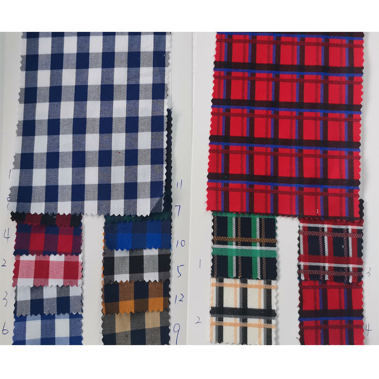Yunfantex High Quality Yarn Dyed Check Jackets Pants Fabrics Cotton Spandex Shirt Fabric
