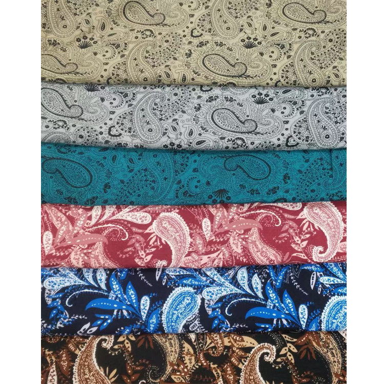 Yunfantex Paisley Design Printed Lightweight Cotton Floral Poplin Fabric for Dress