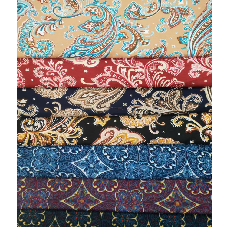 Yunfantex Paisley Design Printed Lightweight Cotton Floral Poplin Fabric for Dress
