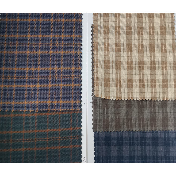 Yunfantex TR Spandex Tartan Plaid Check Yarn Dyed Woven Twill Fabric for Pants or Shirts