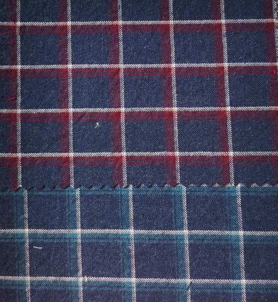 Yunfantex Check Woven Brushed Cotton Yarn Dyed Flannel Fabric for Shirts