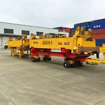 Container spreader trailer truck