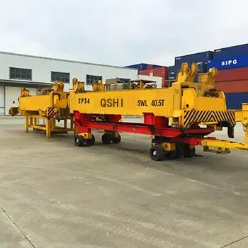 Container spreader trailer truck
