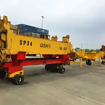 Container spreader trailer truck