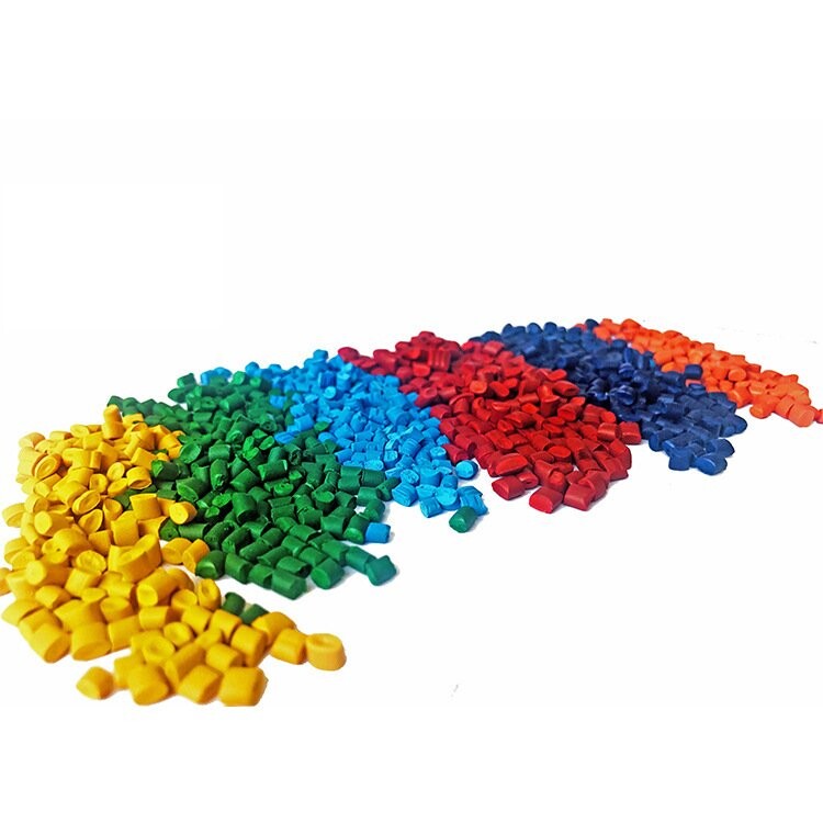 Colored granular plastics