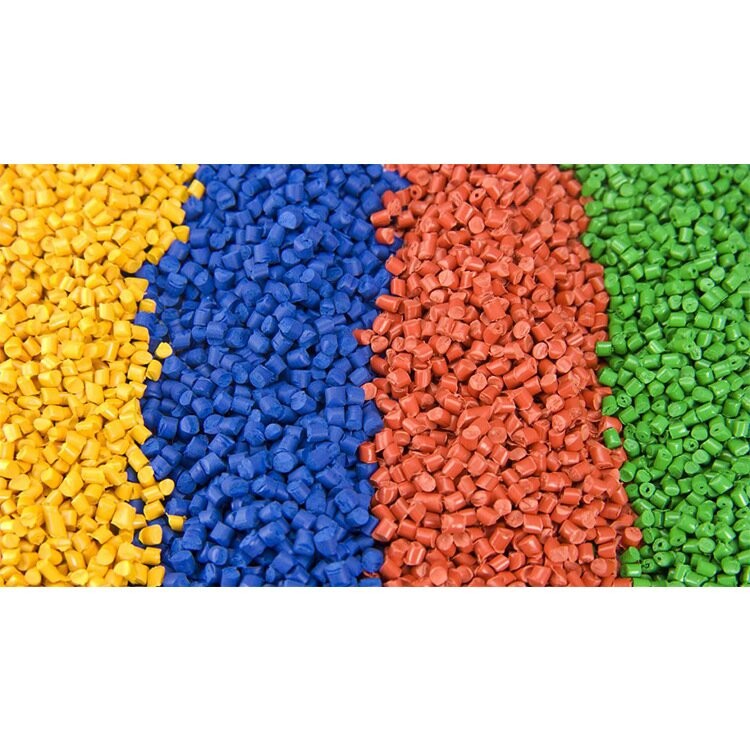 Colored granular plastics