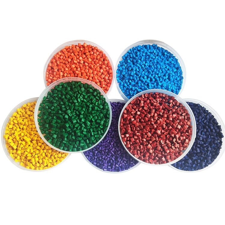 Colored granular plastics