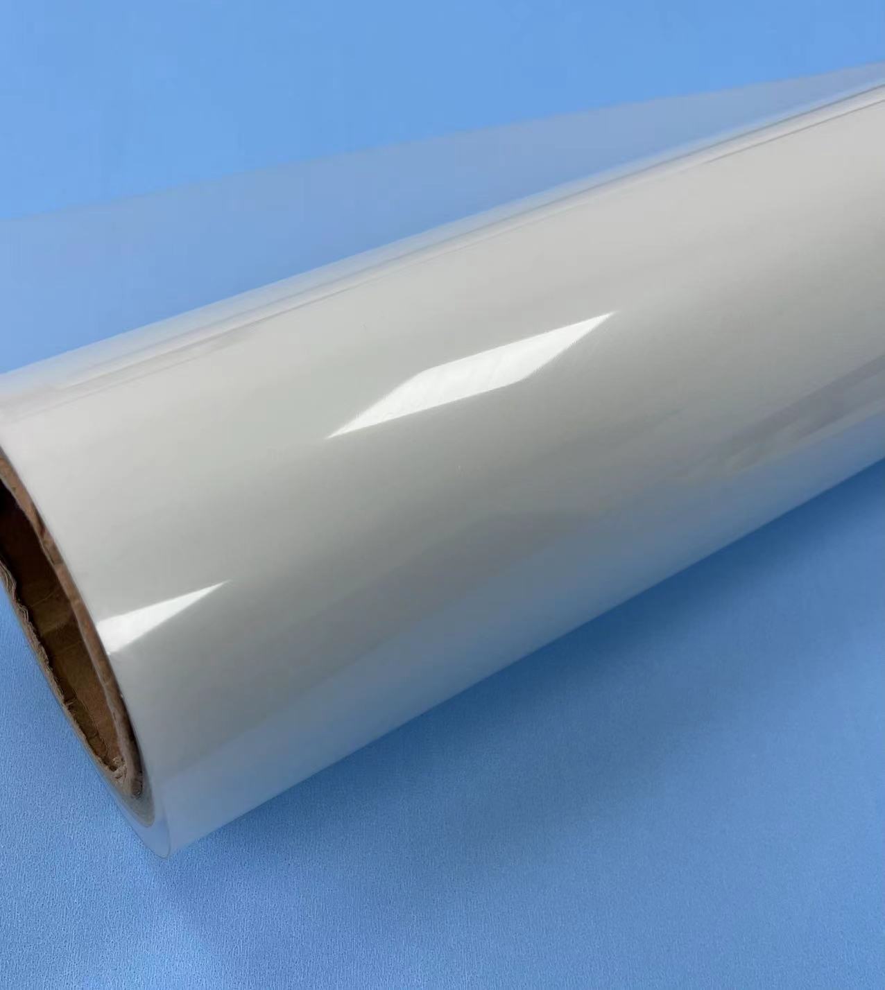 Polymeric transparent self adhesive vinyl glossy 100um/75um PET film liner 
