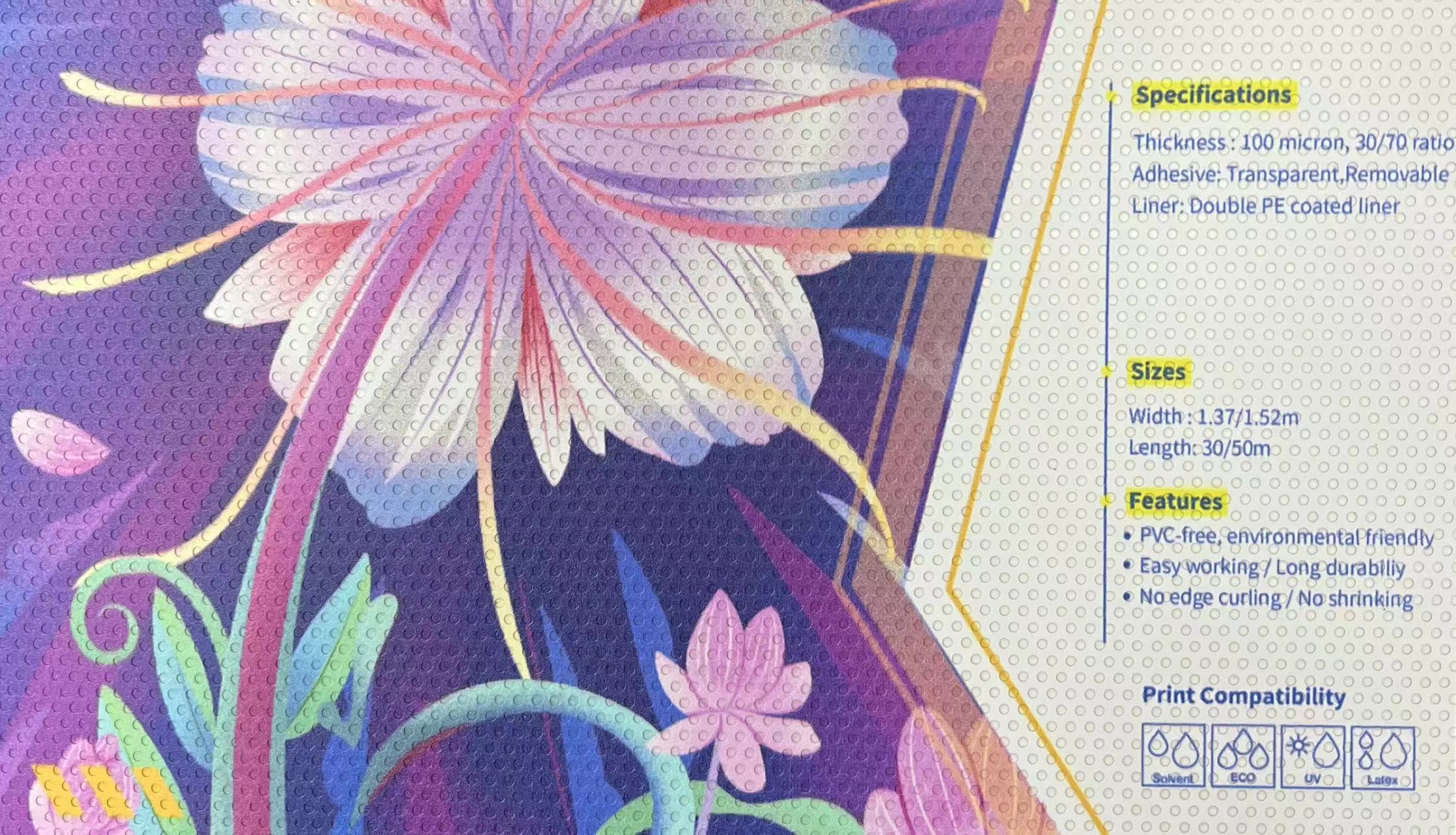 one way vision PET film sticker - PVC free 