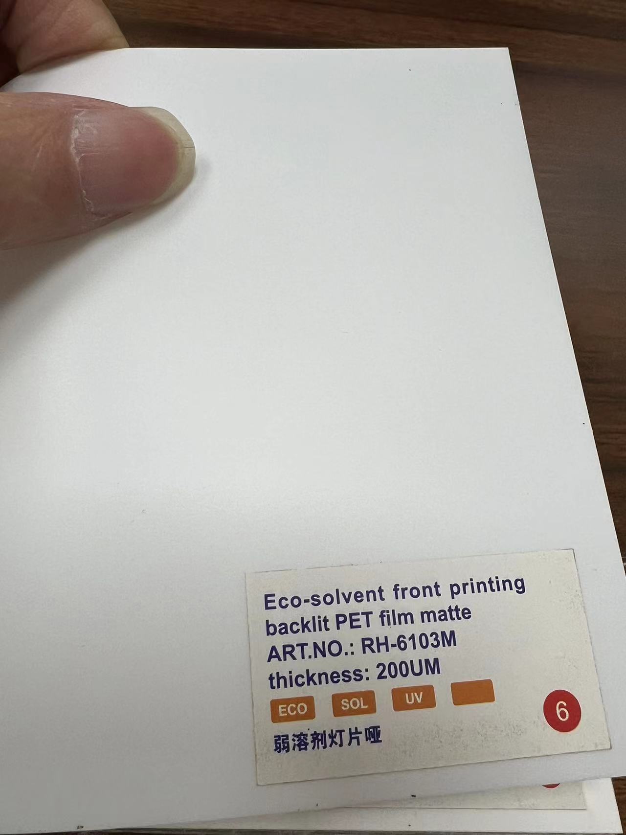 Eco solvent backlit film matte