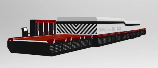 DLTPG4224 forced convection type horizontal glass tempering furnace