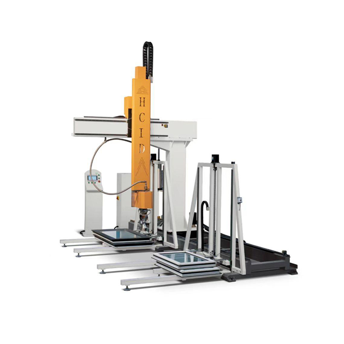 Servo 9 axis palletizing double station automatic door and window gluing machine
