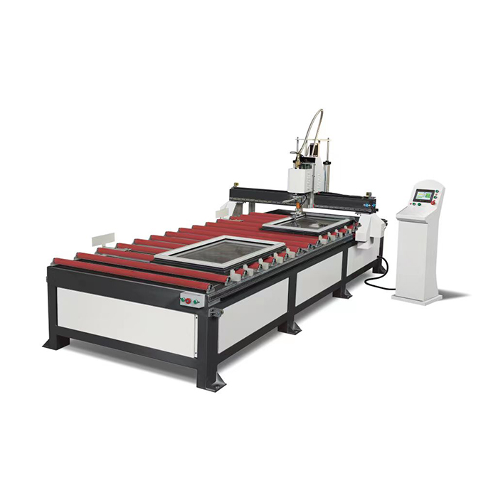 Double station automatic door and window glue machine