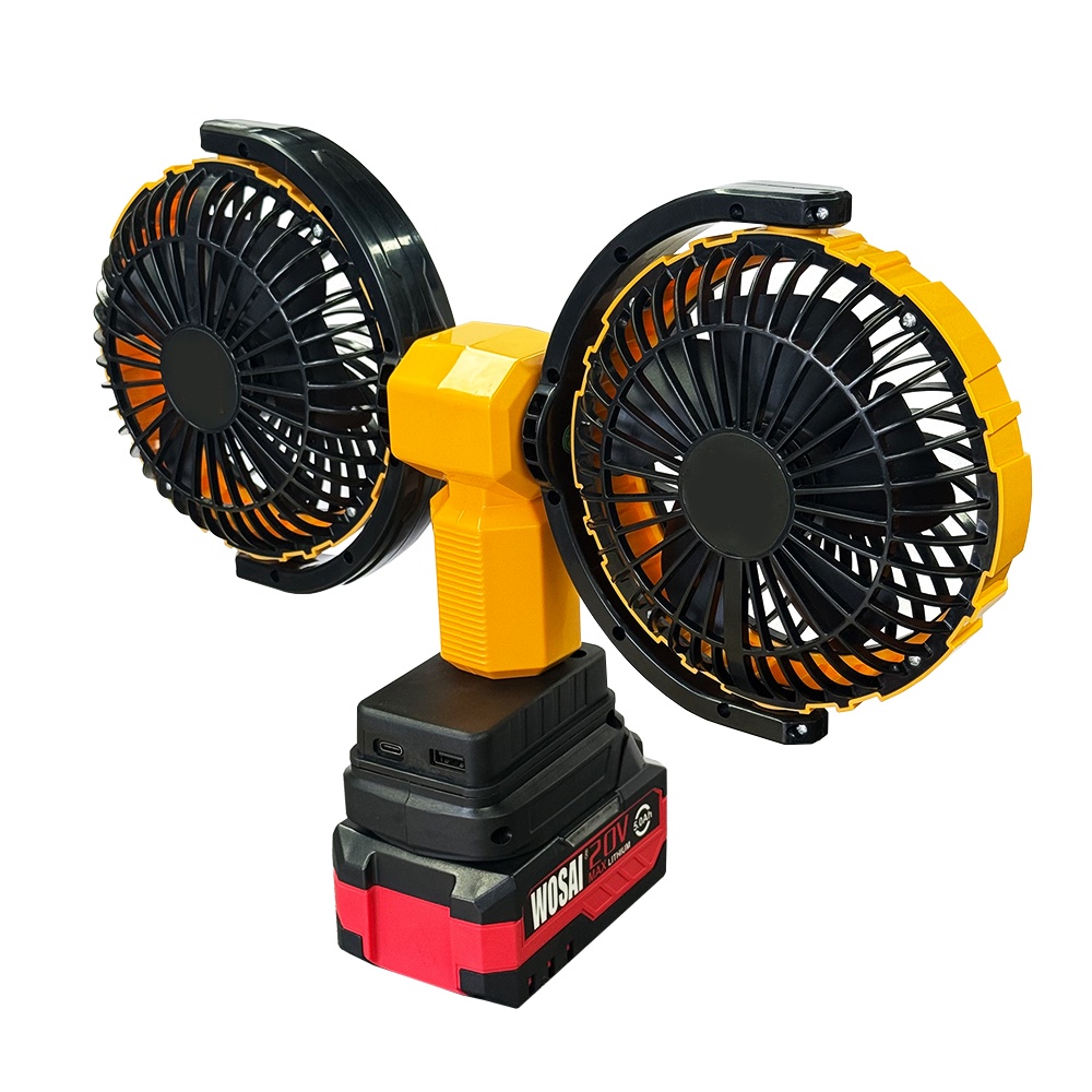20V Cordless Brushless Dual-Head Rechargeable Fan