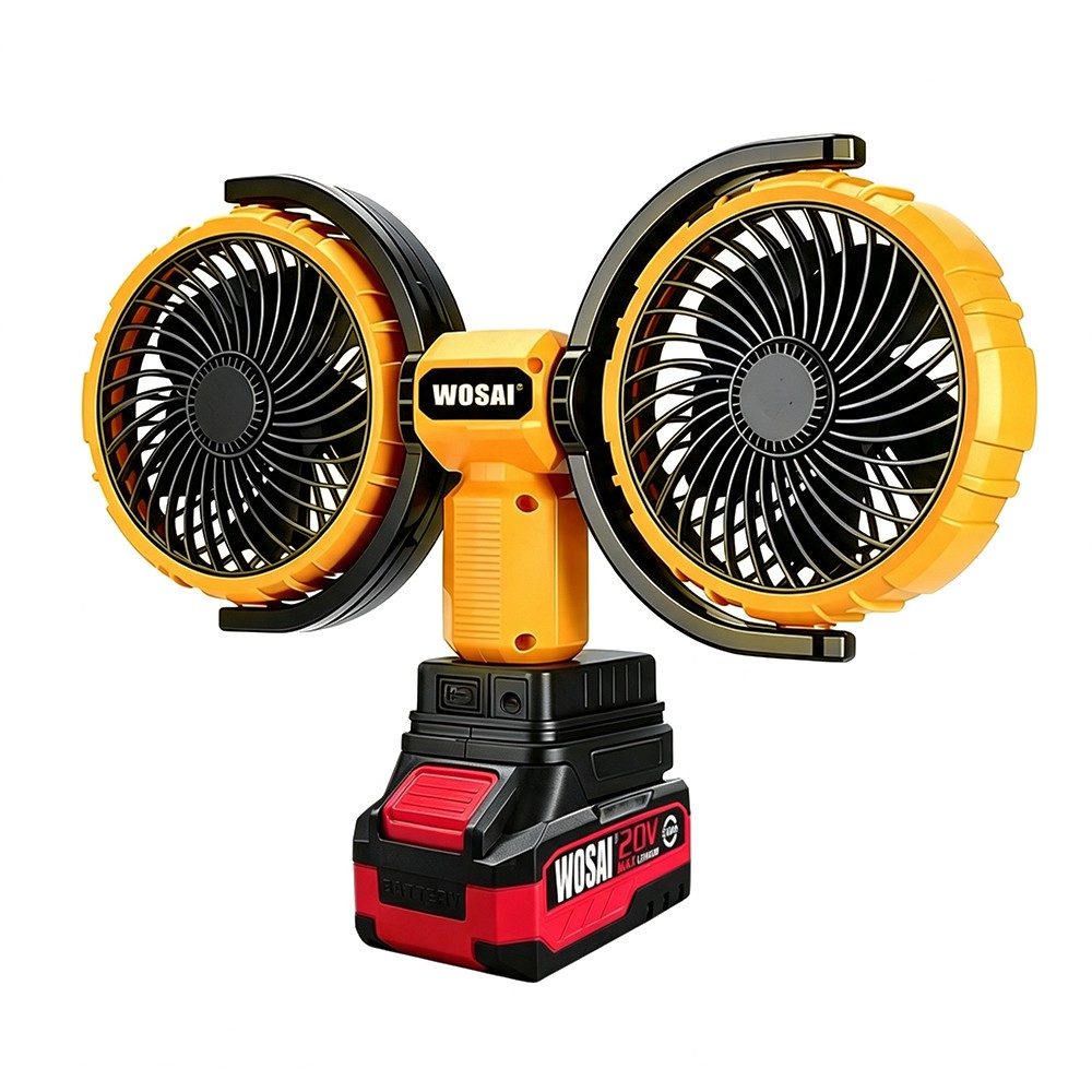 20V Cordless Brushless Dual-Head Rechargeable Fan