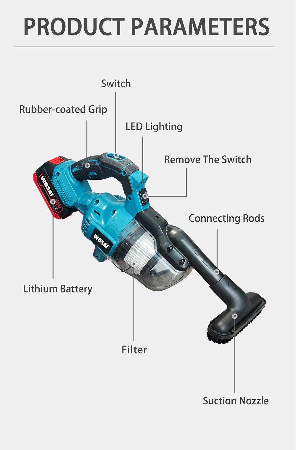 20V rechargeable vacuum cleaner