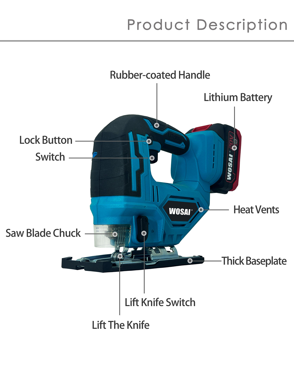 20v Cordless wood jig saw