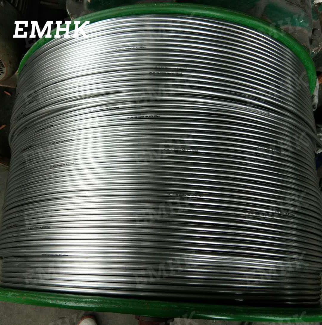 Stainless steel coiled tubing control lines