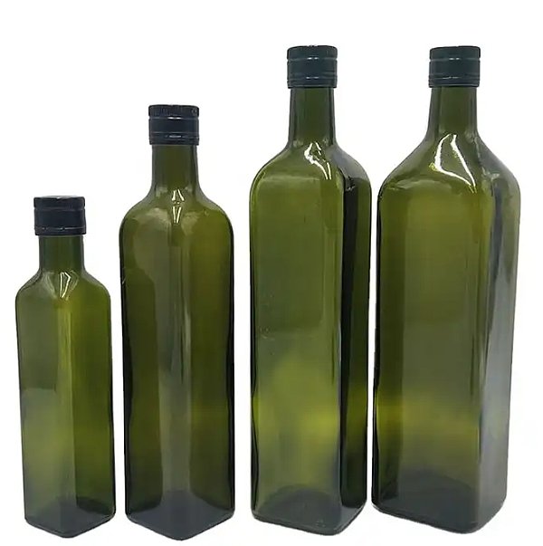 Wholesale 250ml 375ml 500ml 750ml 1000ml Dark Green Amber Round square Marasca Olive Oil Glass Bottles