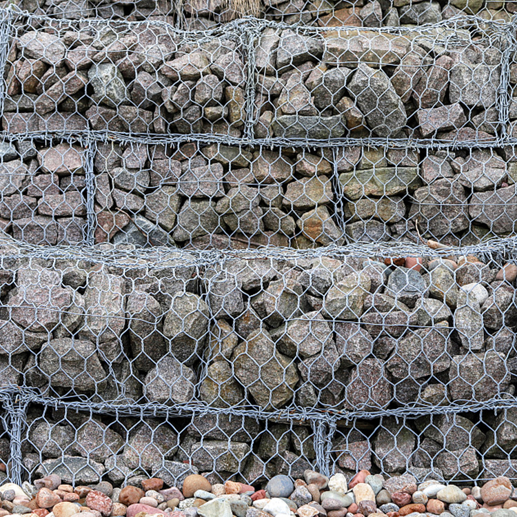 Stone gabion mesh river training flood control flood control dike fixing plastic coated gabion mesh galvanized and thickened lead wire
