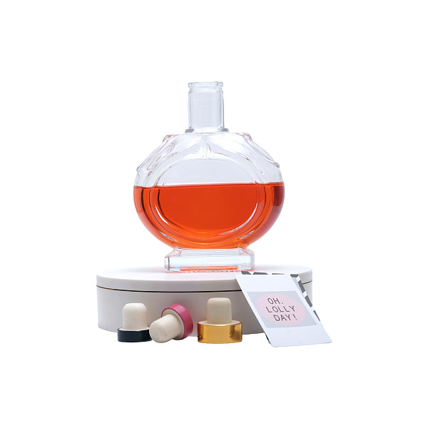 Venta caliente botellas de lujo para la botella de brandy375 ml frasco de vidrio botella de brandy whisky botella de tapas
