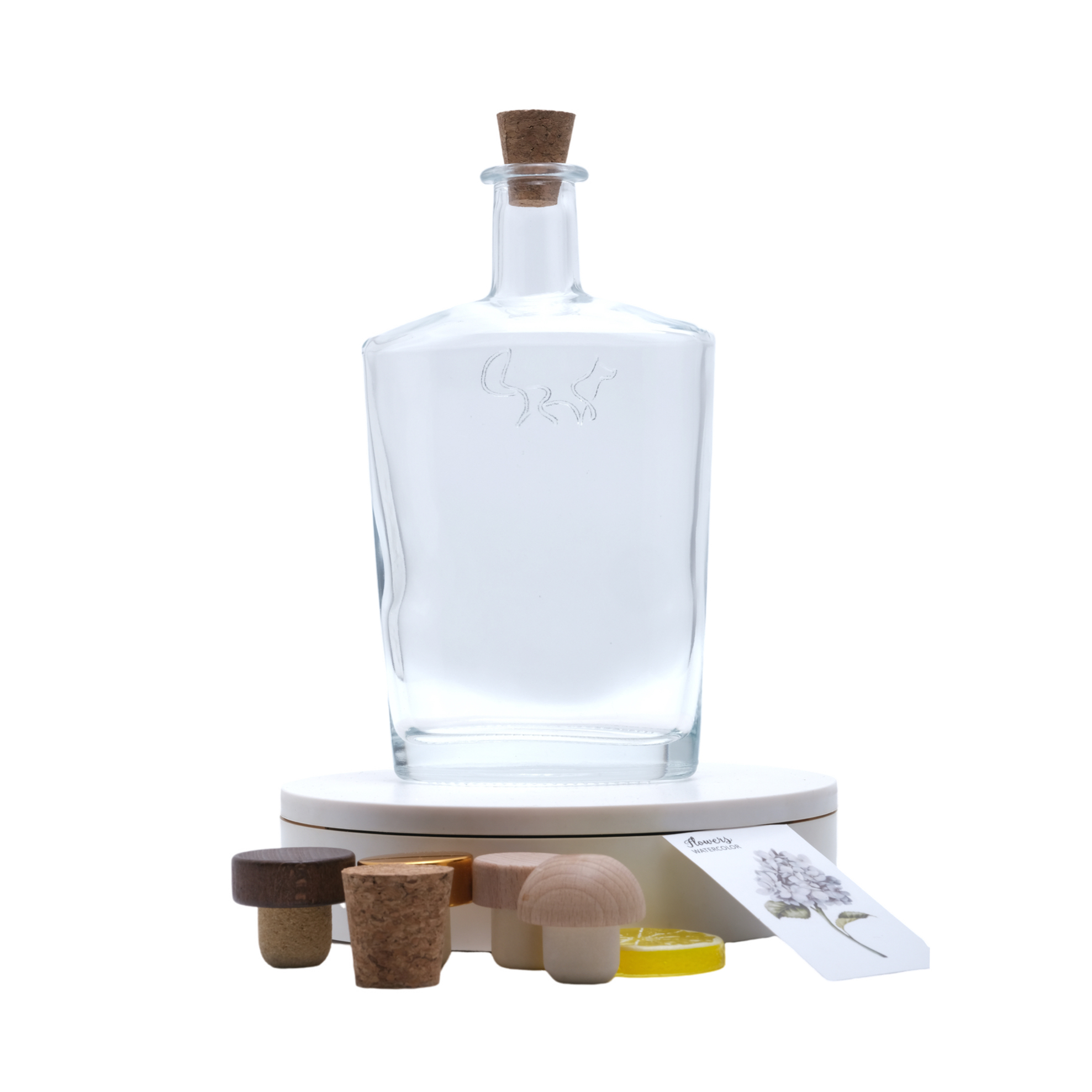 Transparente 500ml 700ml 750ml Whisky Botella Poligonal Forma Licor Alcohólica Botella De Vidrio Con Dientes Superior