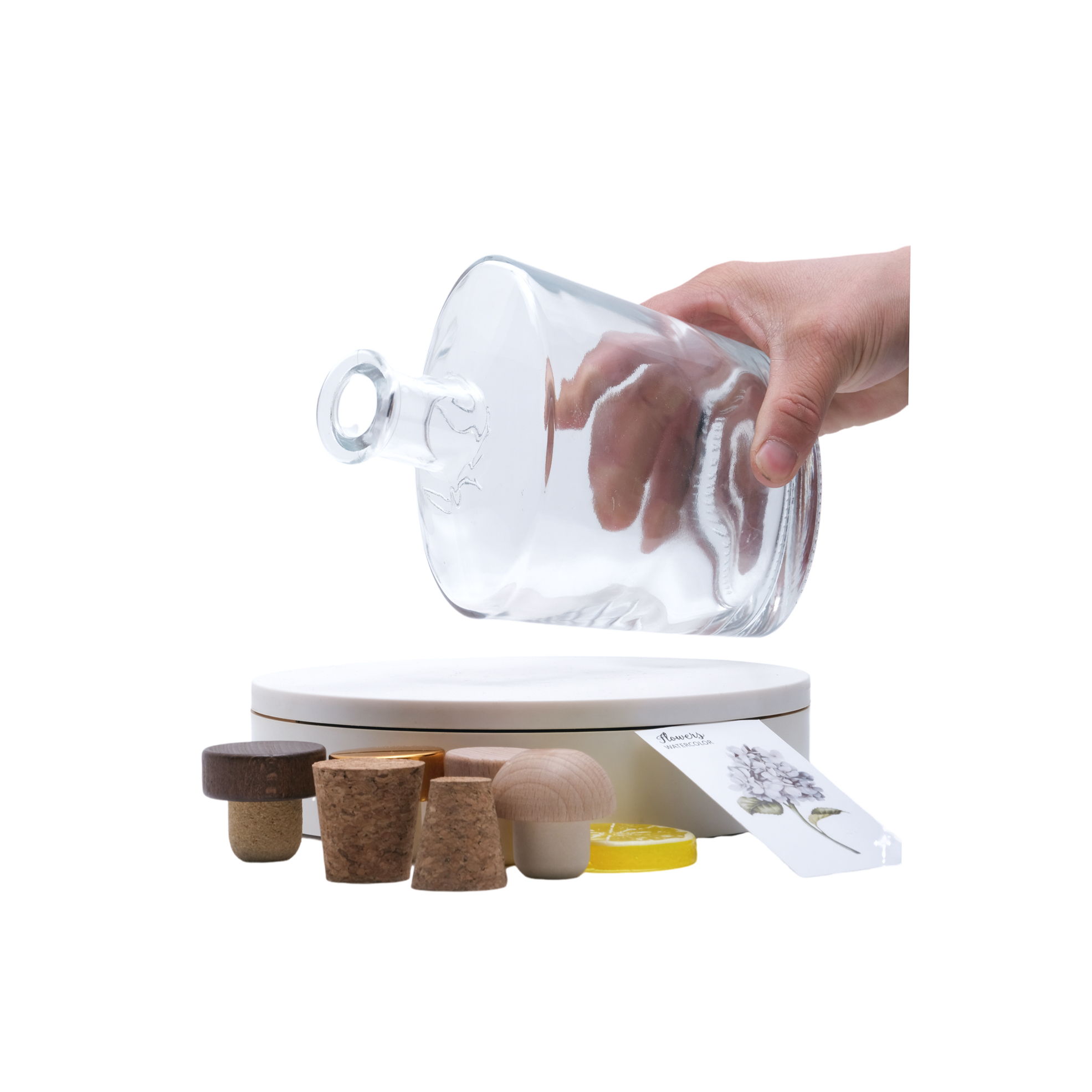 Transparente 500ml 700ml 750ml Whisky Botella Poligonal Forma Licor Alcohólica Botella De Vidrio Con Dientes Superior