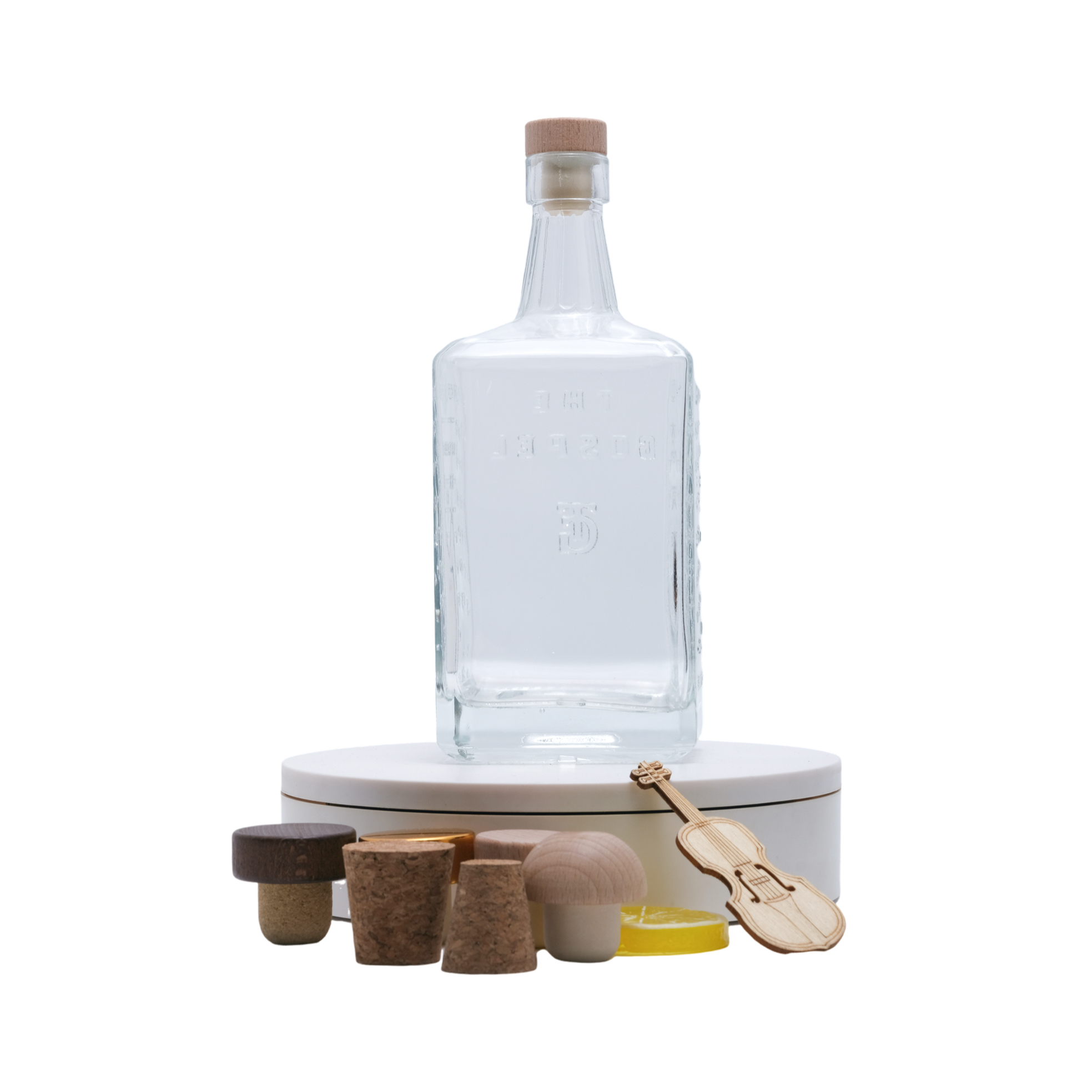 Vodka Transparente Licor Ginebra Ron Tequila Whisky Alcohol Botella de Vidrio 500ml 750ml 1000ml Con Corcho