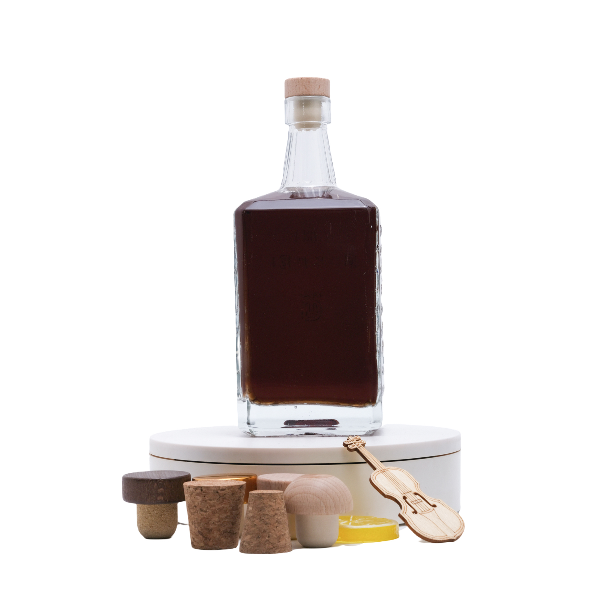 Vodka Transparente Licor Ginebra Ron Tequila Whisky Alcohol Botella de Vidrio 500ml 750ml 1000ml Con Corcho