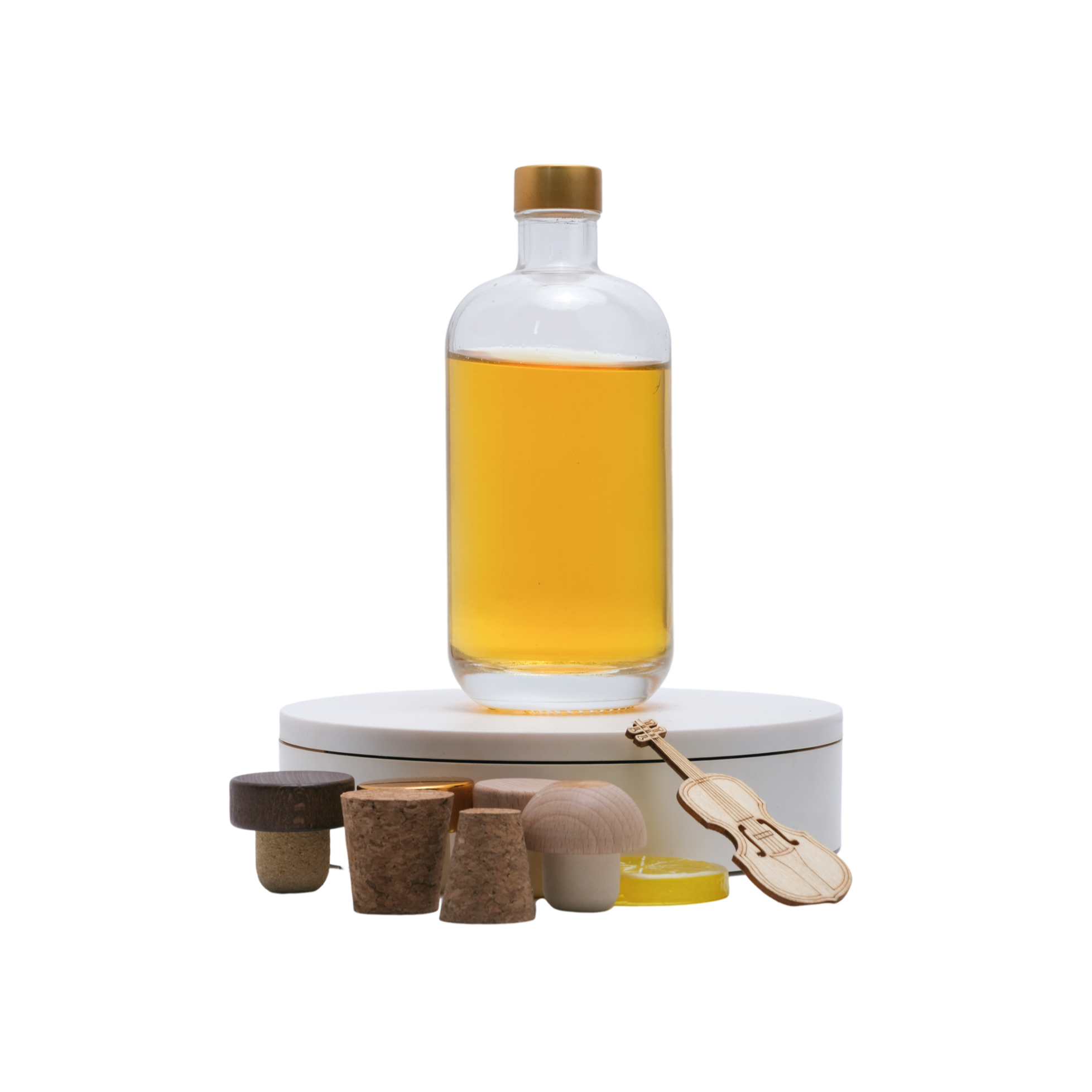 Botellas de vidrio redondas para licores al por mayor