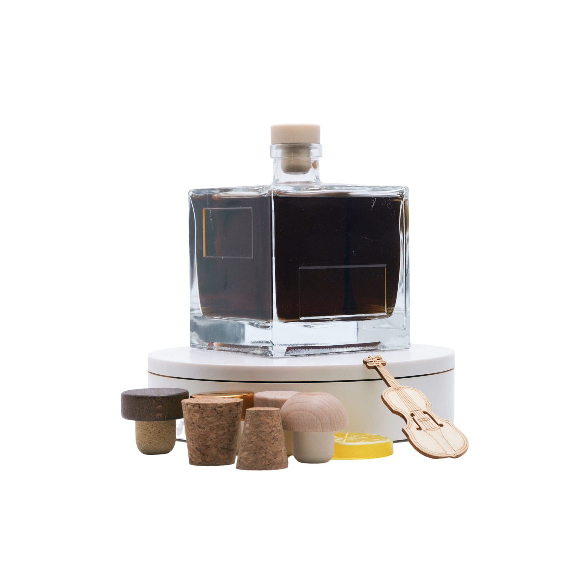 Botella Cuadrada de Vidrio para Vodka 1L 1000ml 750ml 500ml para Ginebra Whisky Ron Brandy Botellas con Corcho