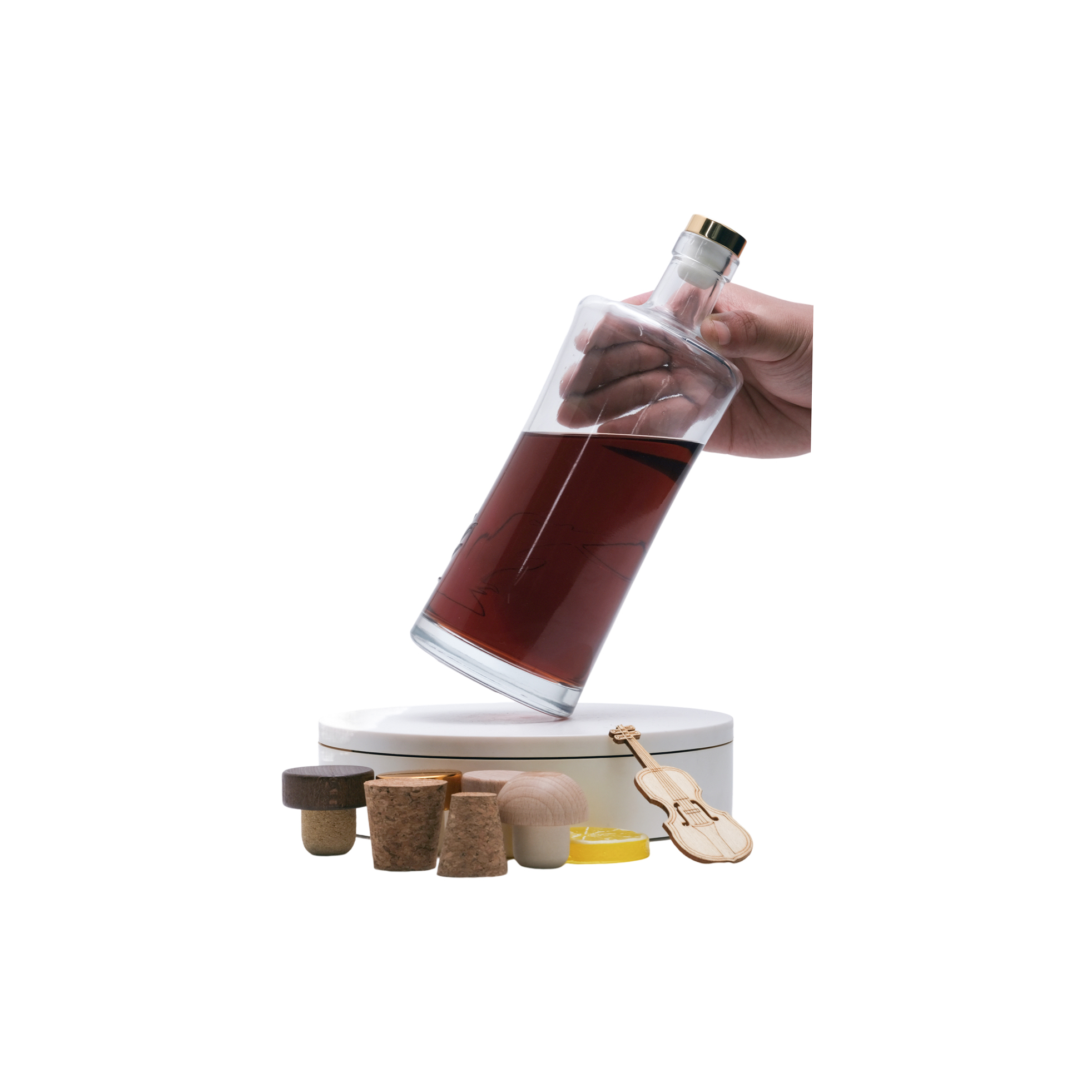 Botella de cristal para licores de lujo