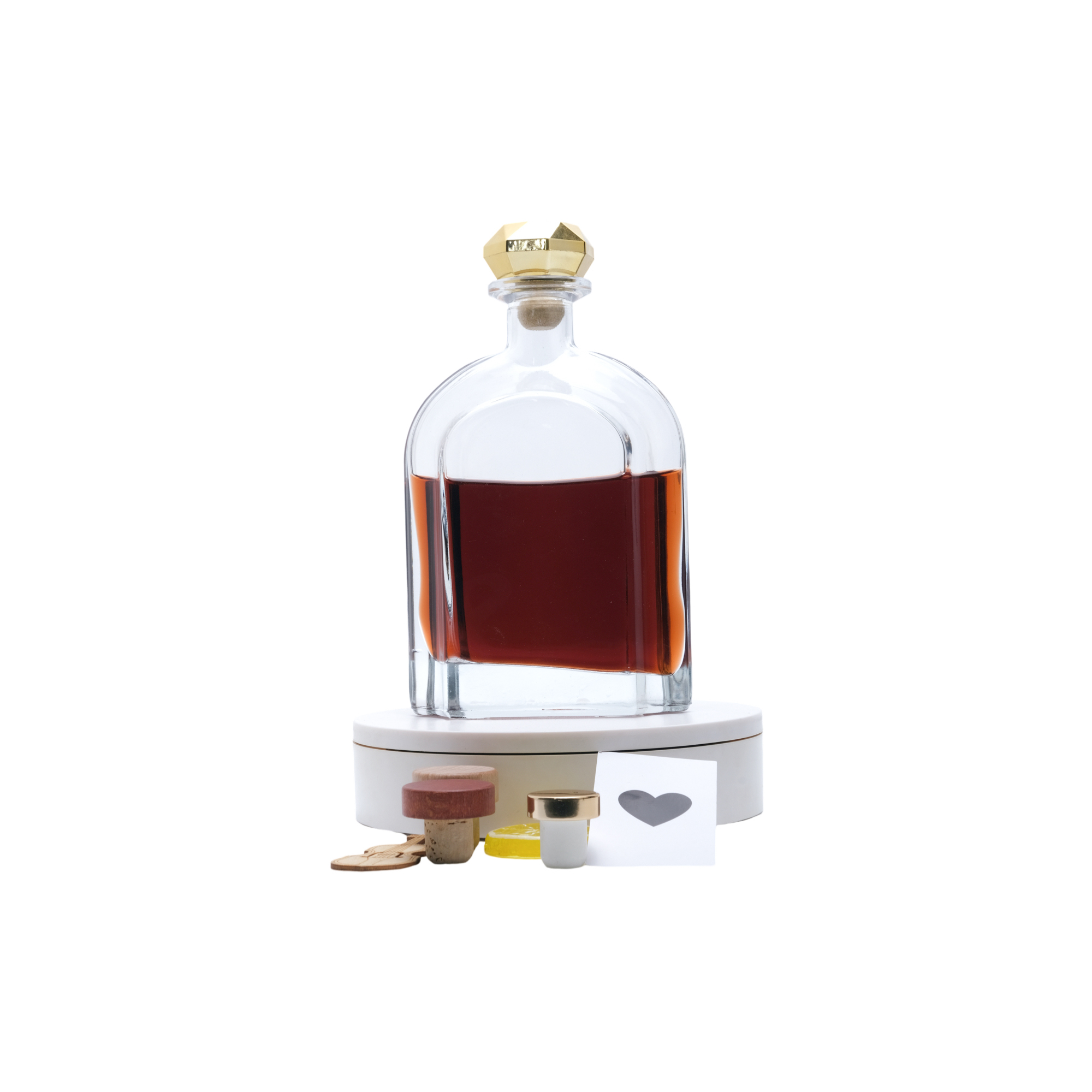 Botella de licor de vidrio Angels Hand de 750 ml, botella de envase de vino tinto y corcho