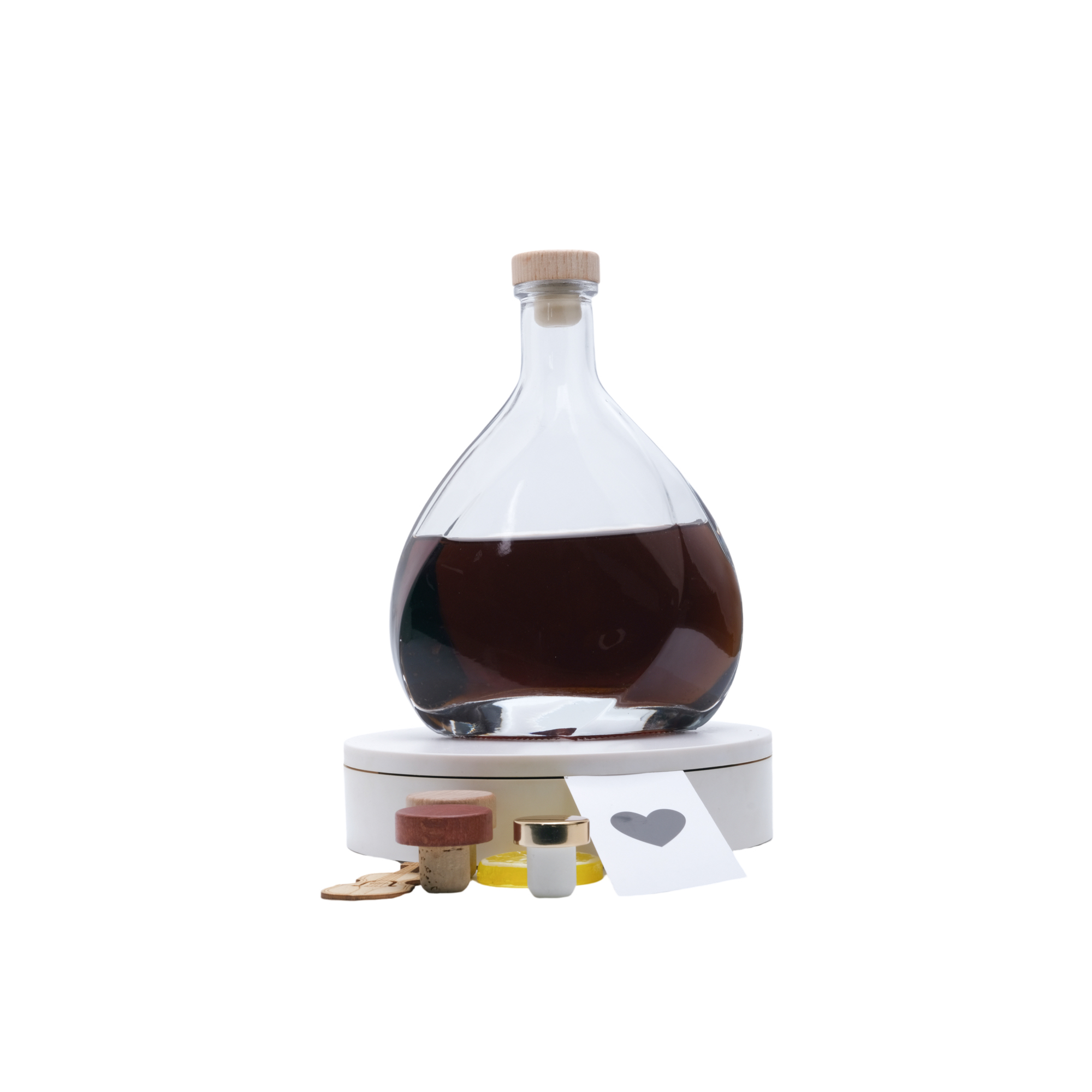 Botella de licor de vidrio Angels Hand de 750 ml, botella de envase de vino tinto y corcho