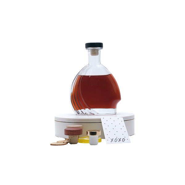Botella de licor de vidrio Angels Hand de 750 ml, botella de envase de vino tinto y corcho