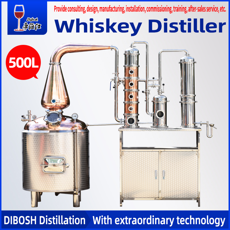 500L copper still whiskey distiller