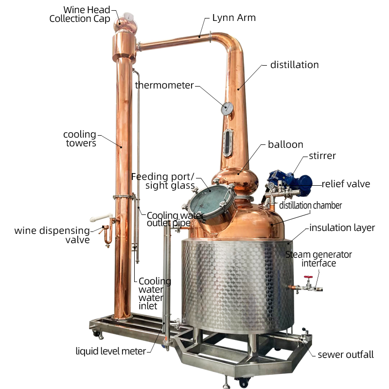 600L column whiskey distiller