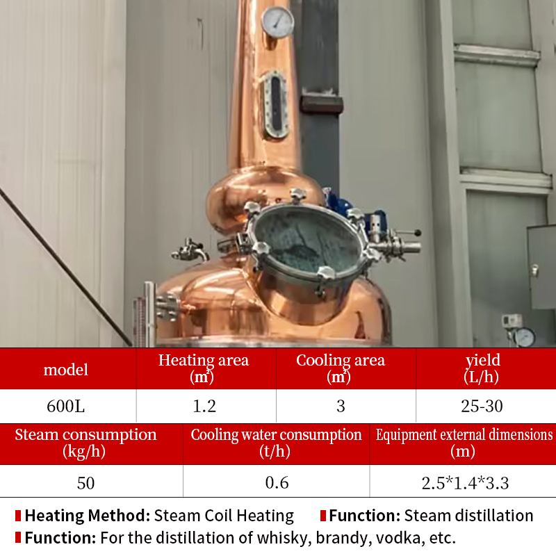 600L column whiskey distiller