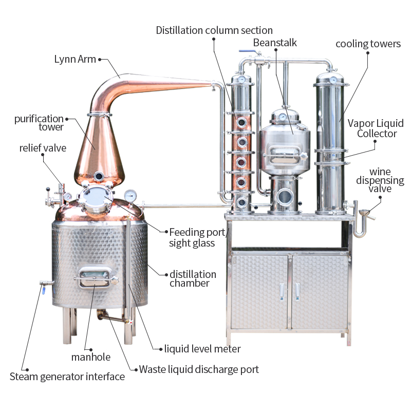 300L gin copper distilling equipment