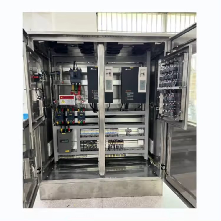 Double sided variable frequency control cabinet OEM ODM 200 400 amp electrical control panel box
