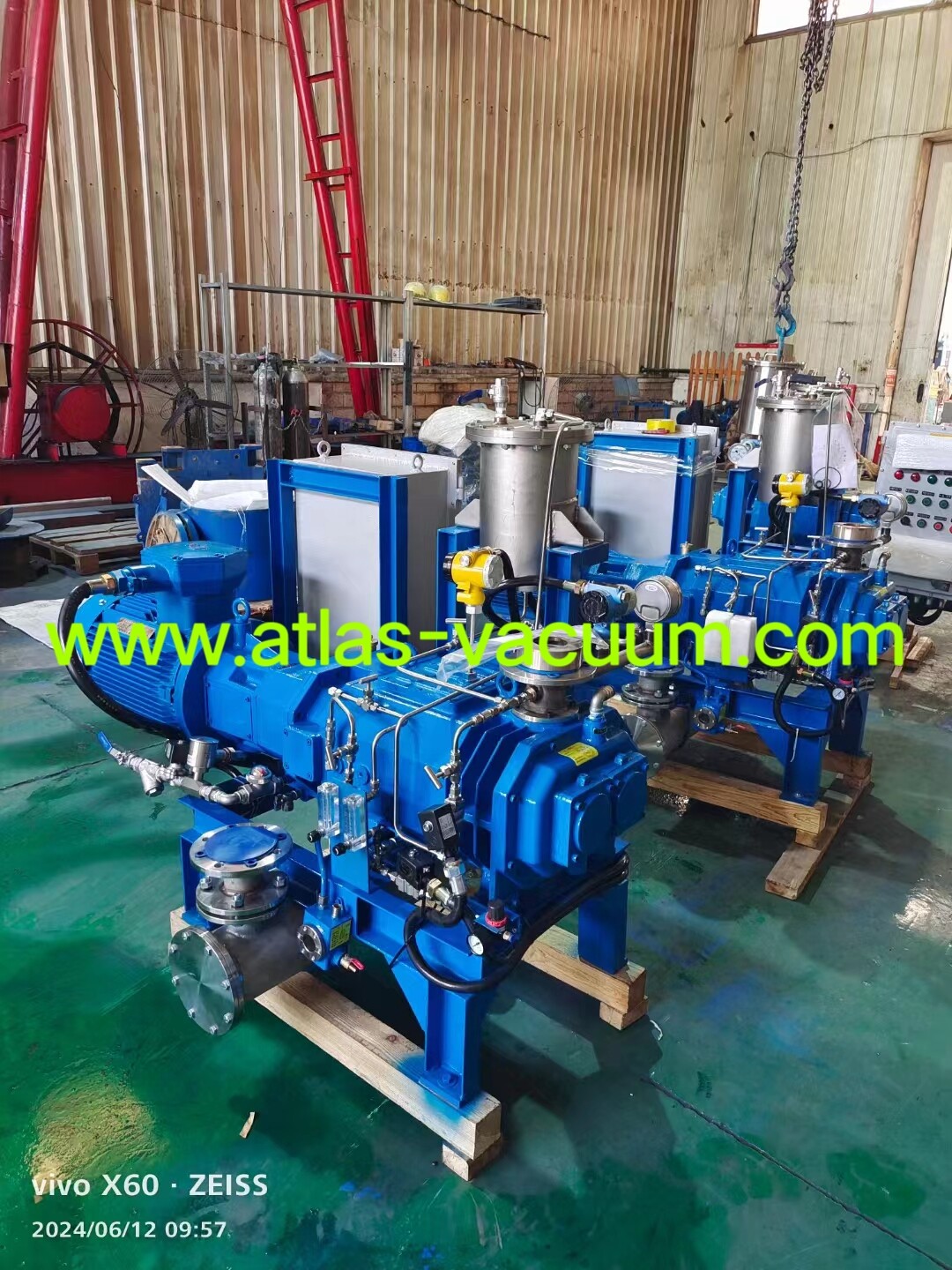 Atlas Vacuum Ships Three Dry Screw Vacuum Pumps for Pharmaceutical and Chemical Industry